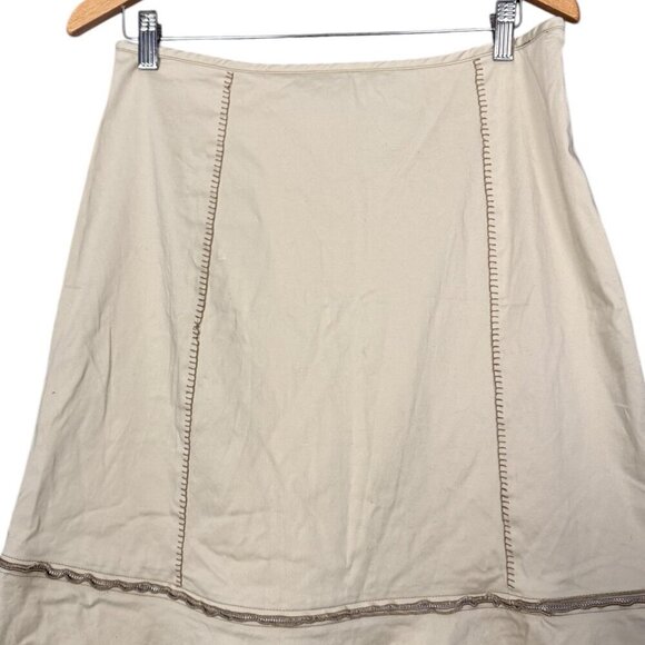 Y2K Uptown Girl Tiered Beige Skirt With Zip Off Convertible Hem Boho Aesthetic - Picture 2 of 7